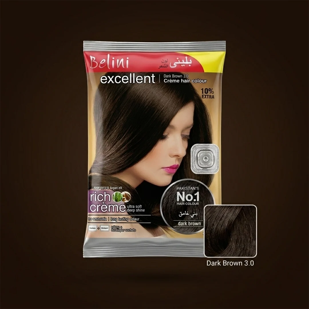 BELINI DARK BROWN HAIR COLOUR SACHET RS:80